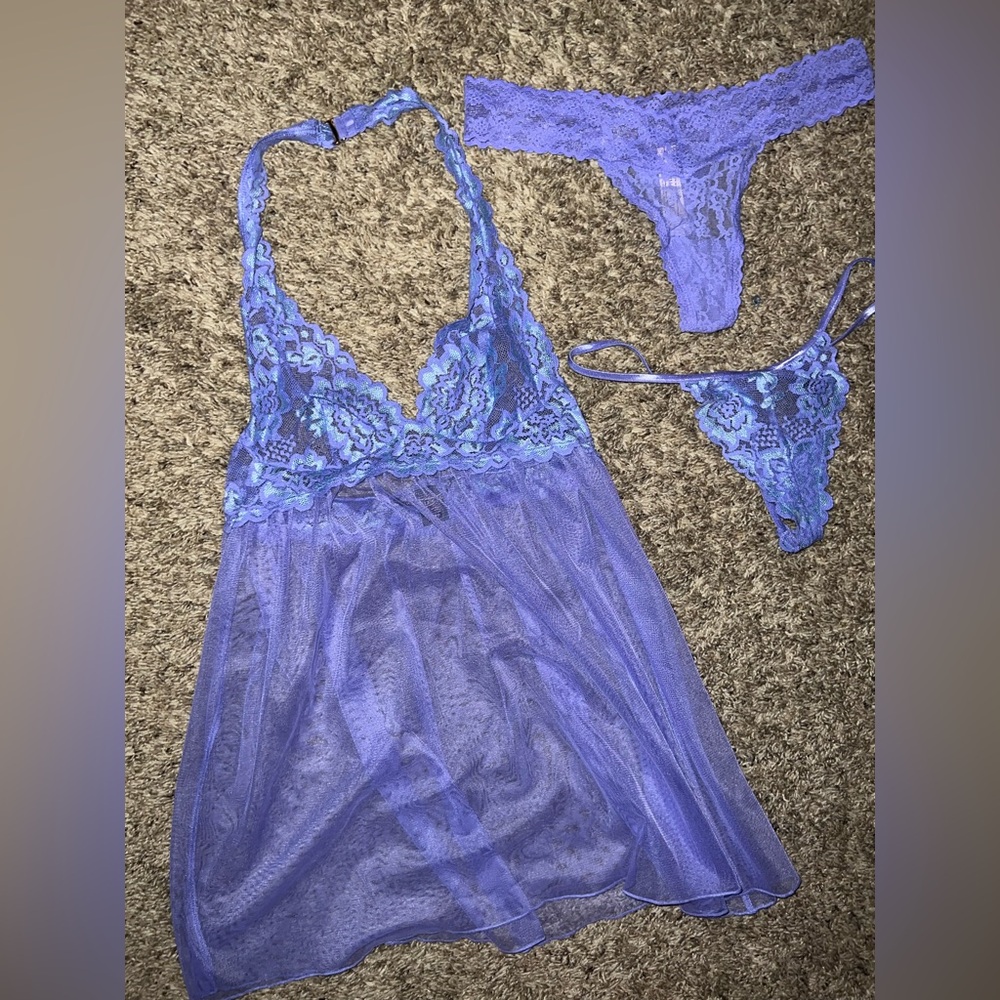 Victoria's Secret Valentine’s Day Lavender Lace Chemise Lingerie Set Extra Small